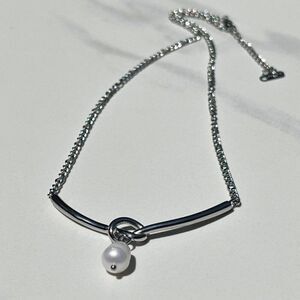 New! “Kendall” Silver Pearl Necklace